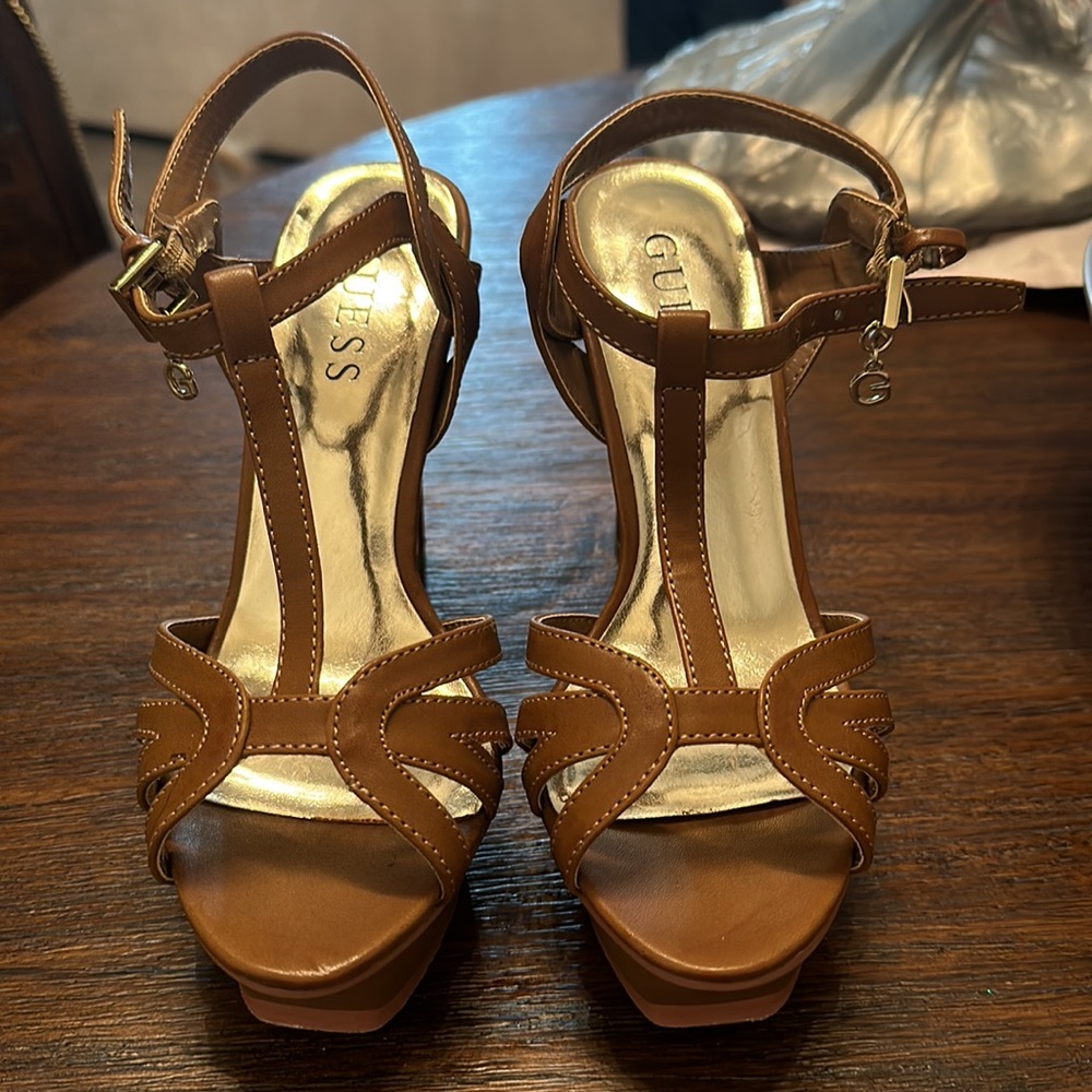 Guess Heels Worn Only Once In Cognac Color. Very … - image 2